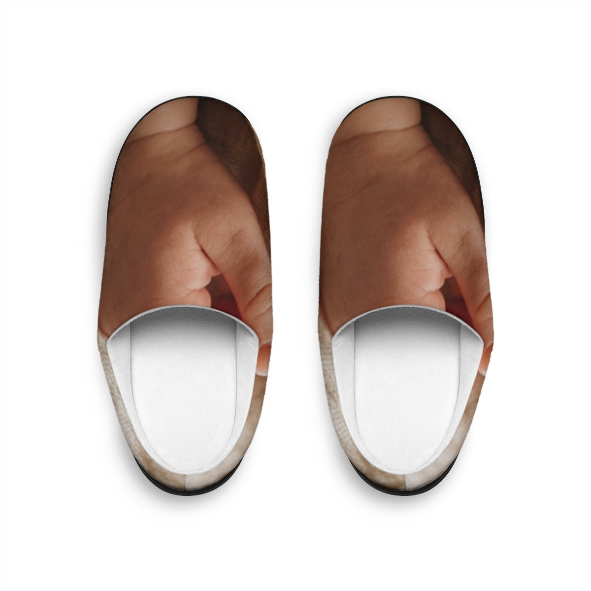 Women's Indoor Slippers - Tender Newborn Hand in Soft Muslin...
