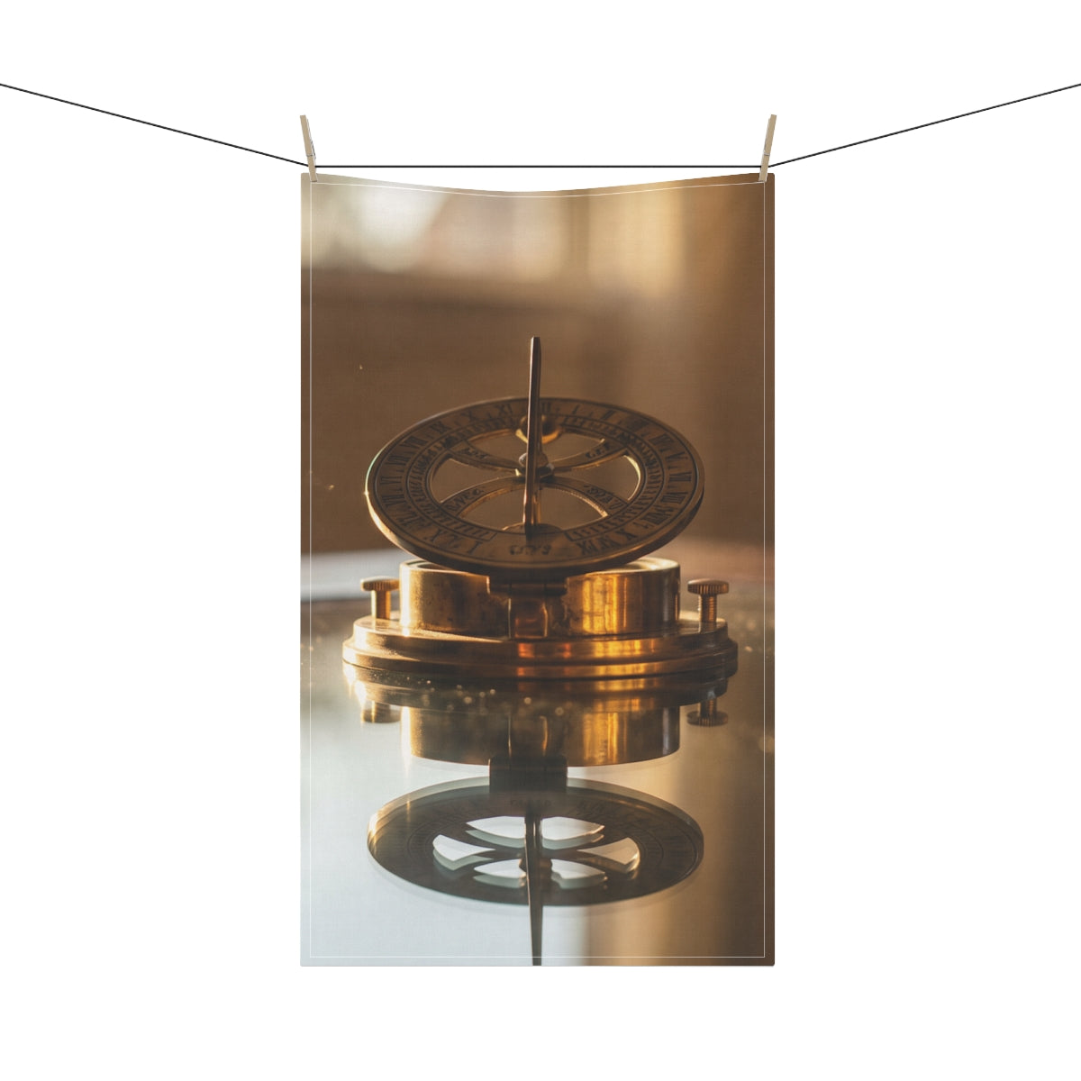 Tea Towel - Vintage Brass Sundial | Echovira Gallery