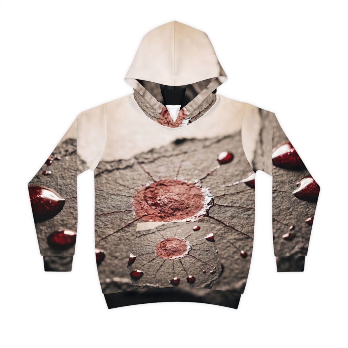 Children's Hoodie with Moody Crimson Abstract