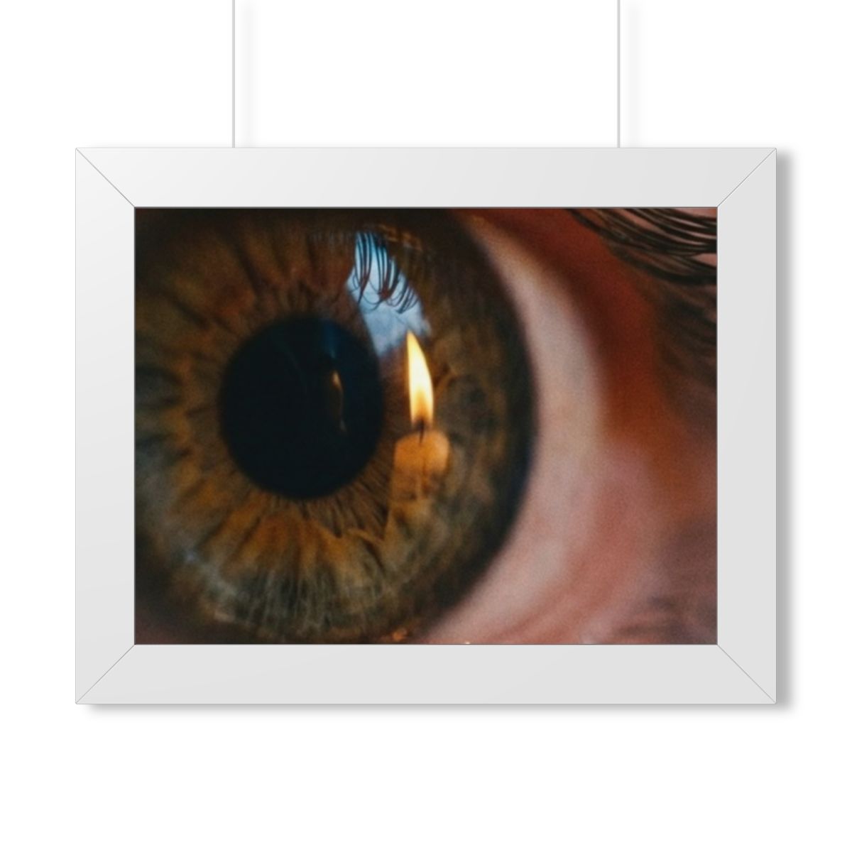 Framed Horizontal Poster - Amber Iris Reflection Fine Art......