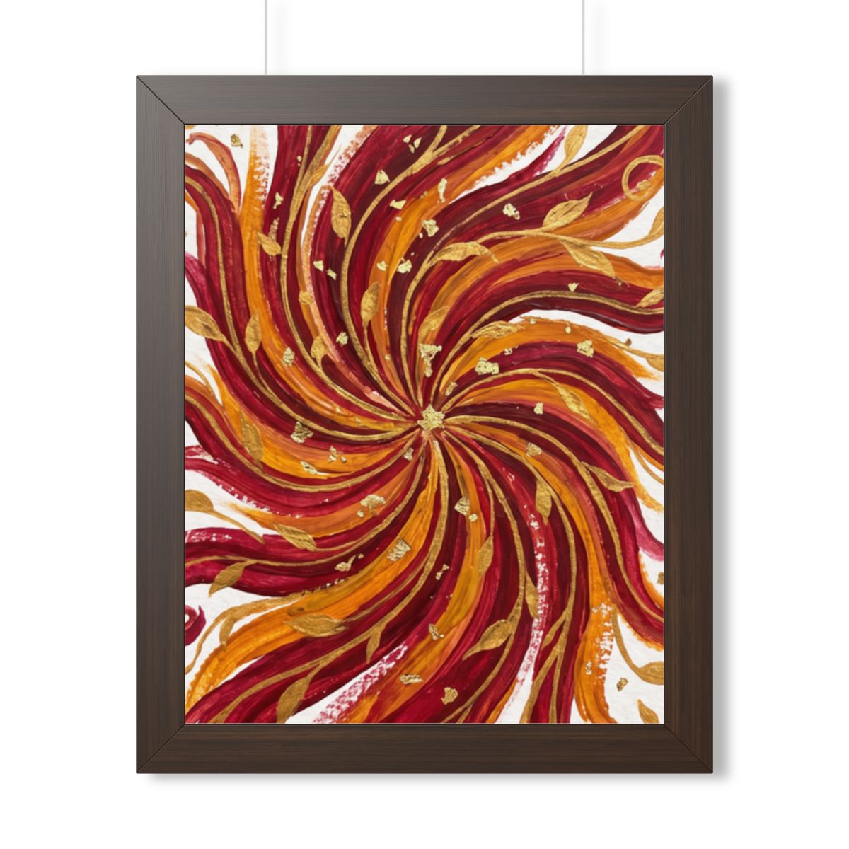 Framed Vertical Poster - Gilded Solstice Art — Walnut... |...
