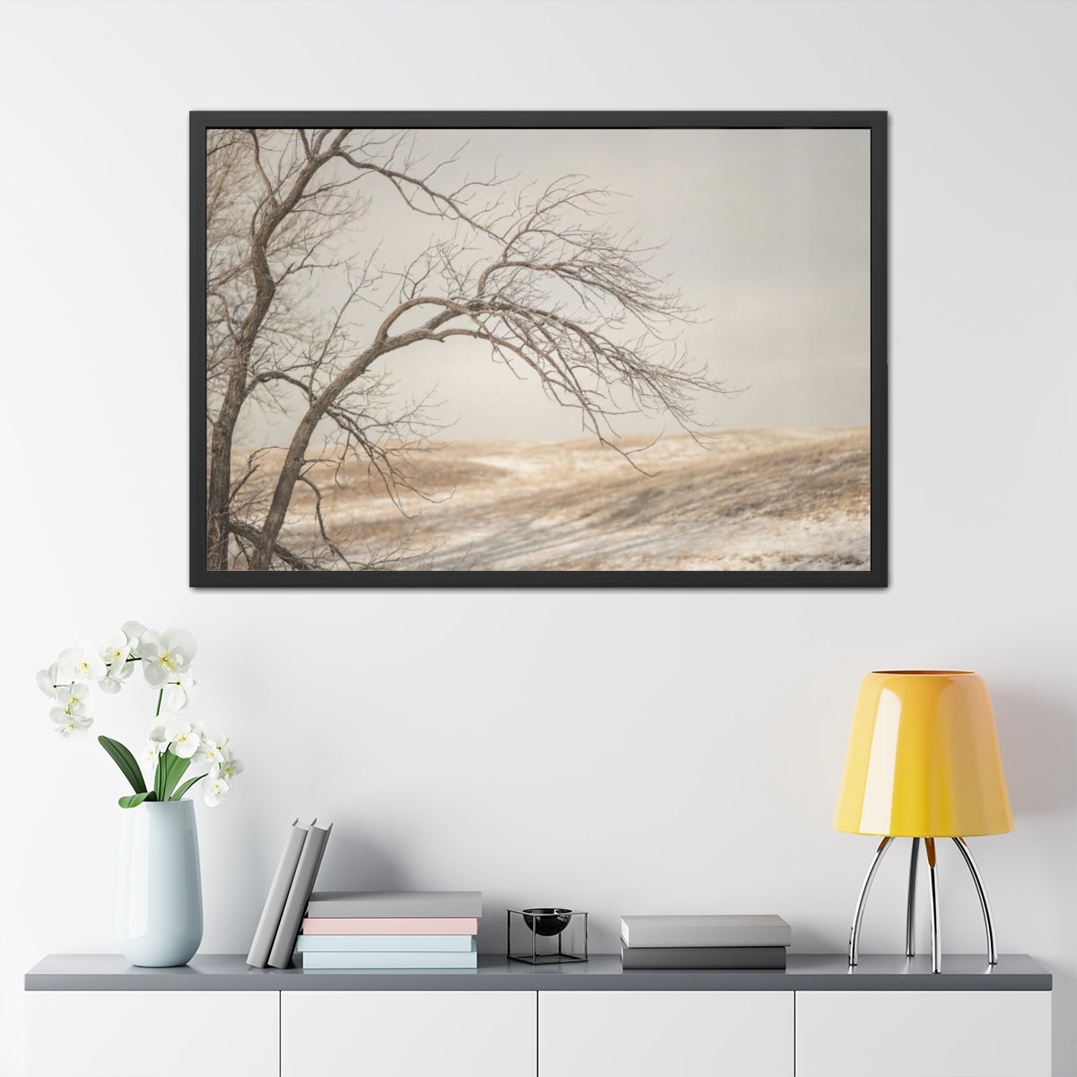 Framed Posters - Winter Branch Solitude Landscape —... |...