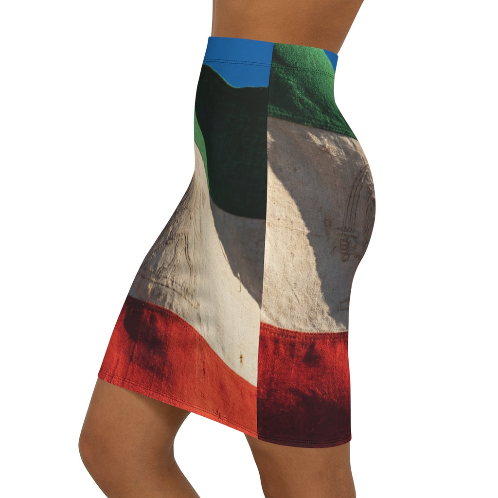 Women's Mid-Waist Pencil Skirt - Vintage Persian Lion and......