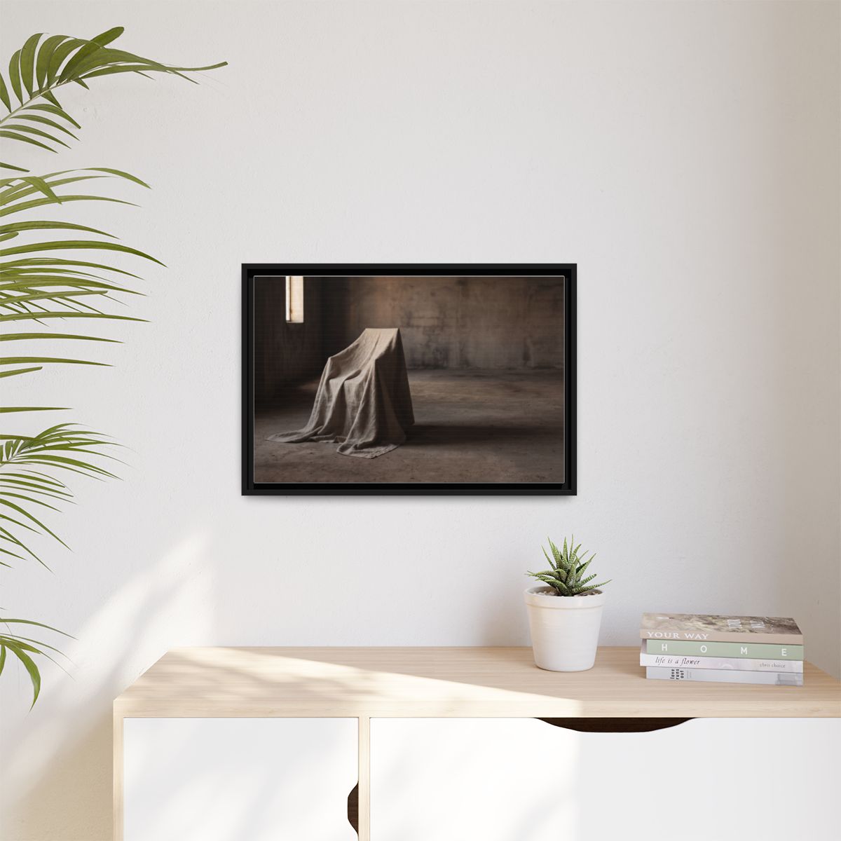 Matte Canvas, Framed - Draped Silence Still Life Art... |...