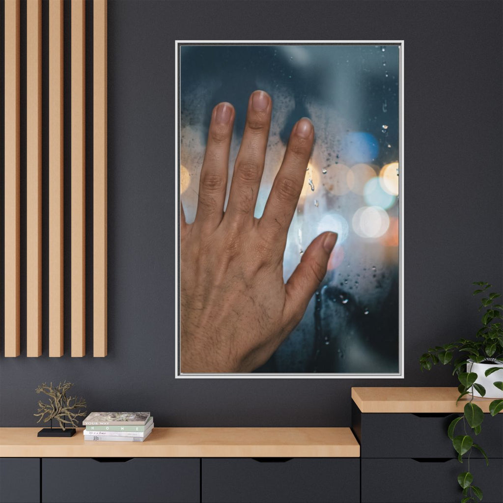 Portrait Framed Matte Canvas Rainy City Art
