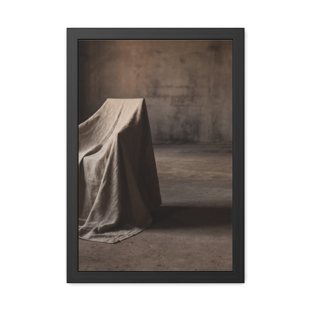 Framed Poster - Draped Minimalist Form — Portrait