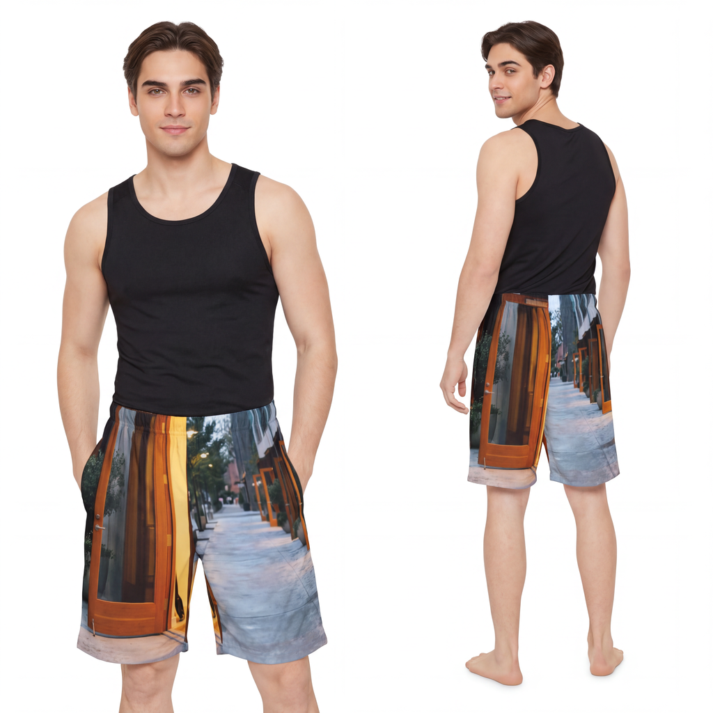 Men's Sports Shorts - Twilight Promenade | Echovira Gallery