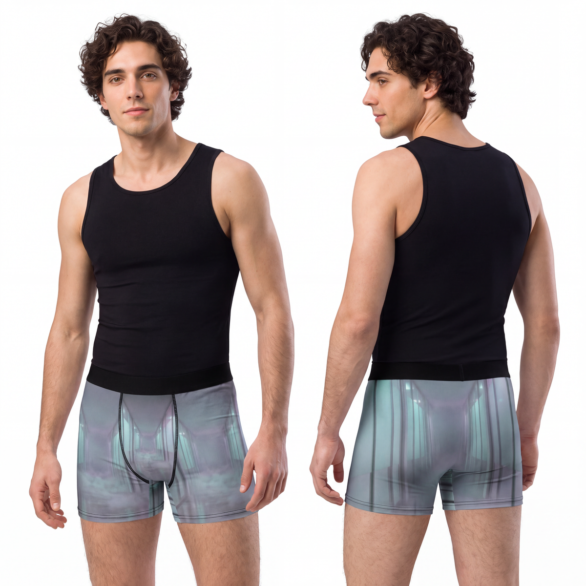 Men's Boxer Briefs - Liminal Corridor Fog Art Print |...