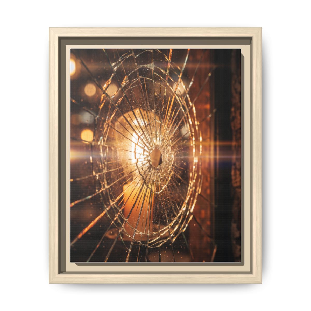 Framed Matte Canvas - Shattered Glass