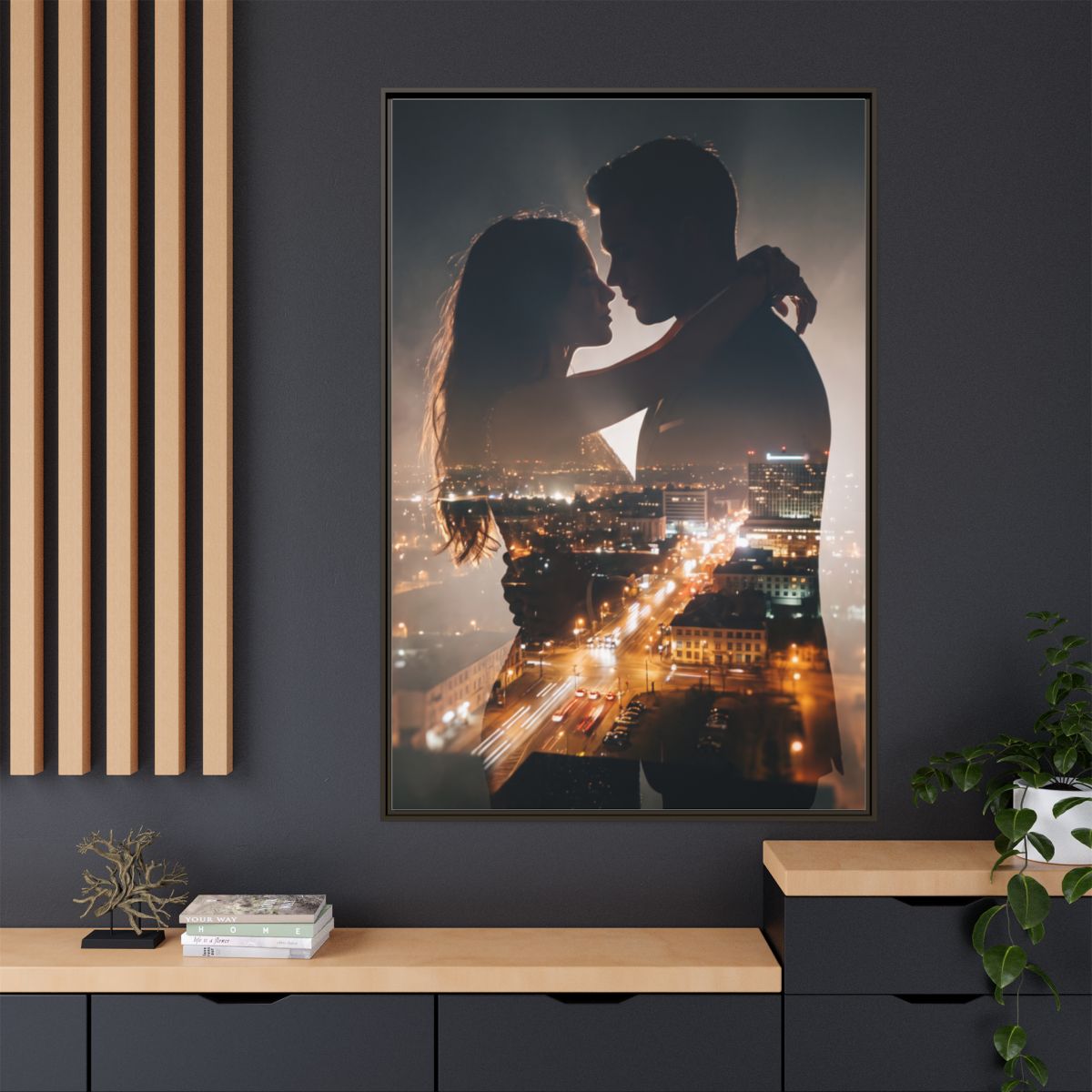 Framed Matte Canvas - Metropolitan Lovers Glow (8×10, 9×12...