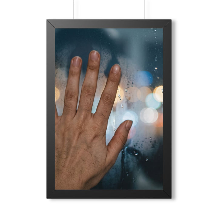 Framed Vertical Poster, Black Frame - Misted Bokeh