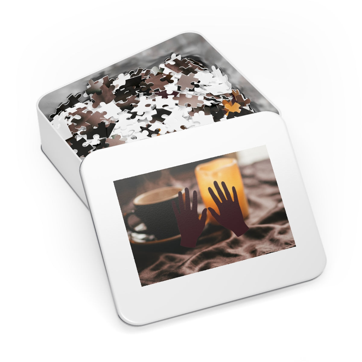 Jigsaw Puzzle with Tin - Coffee Solace Dark Academia... |...
