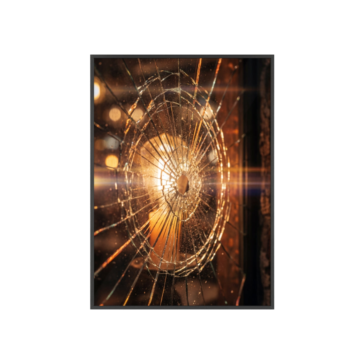 Wood Framed Poster - Cinematic Fracture — Portrait