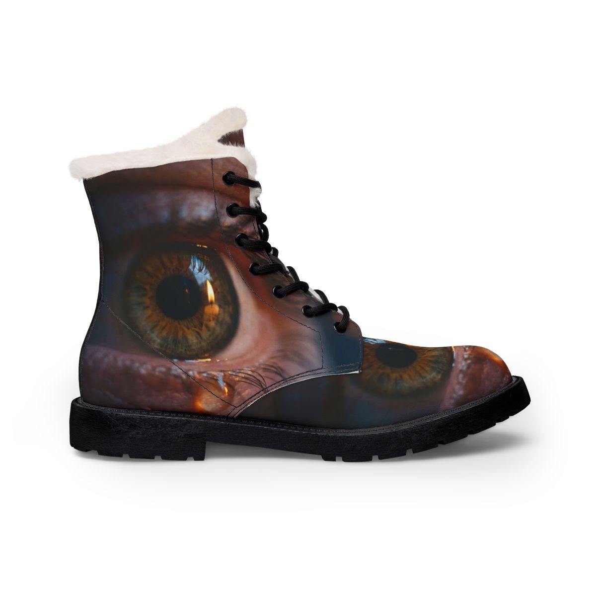 Women's Fur and Leather Boots - Tear