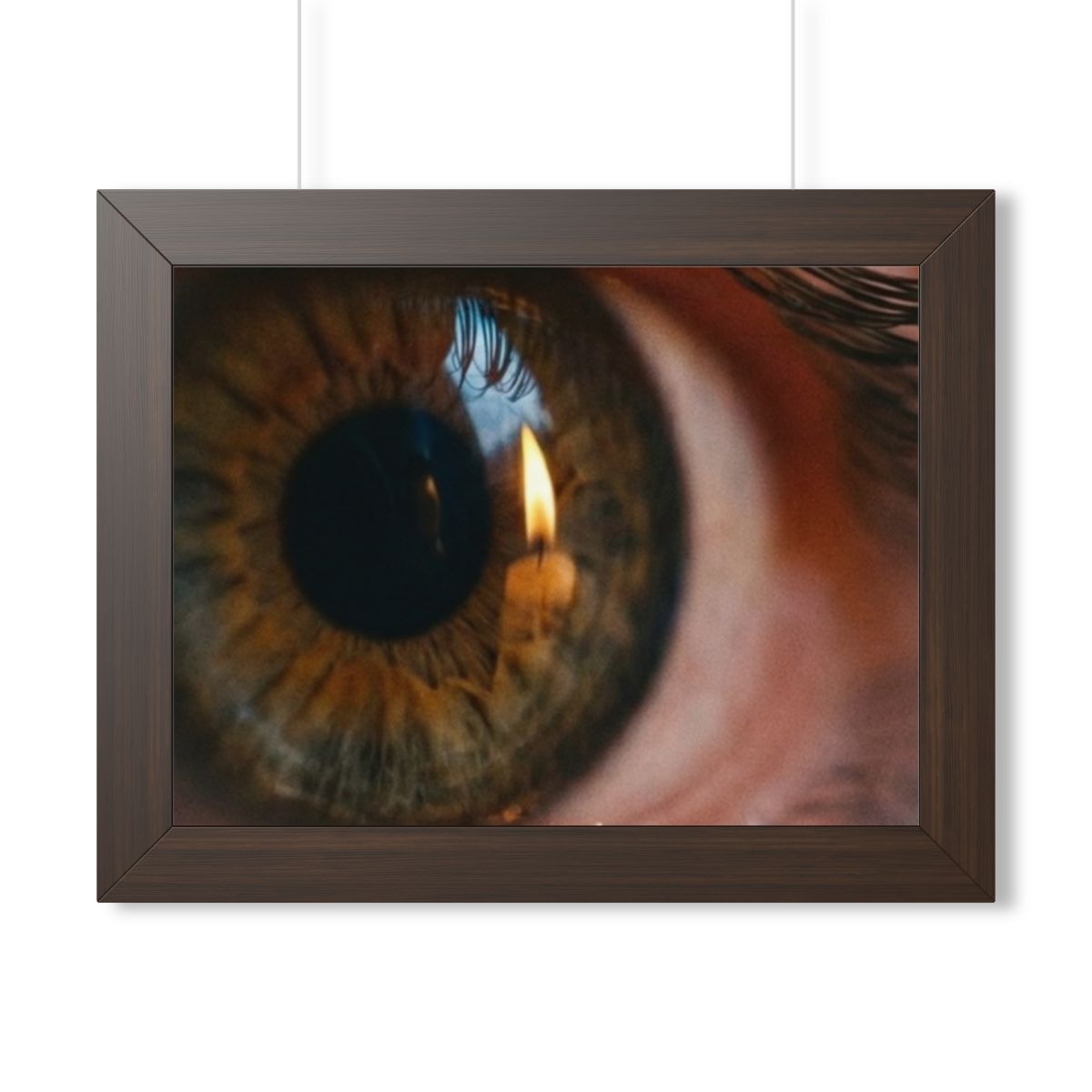Framed Horizontal Poster - Amber Iris Reflection Fine Art......