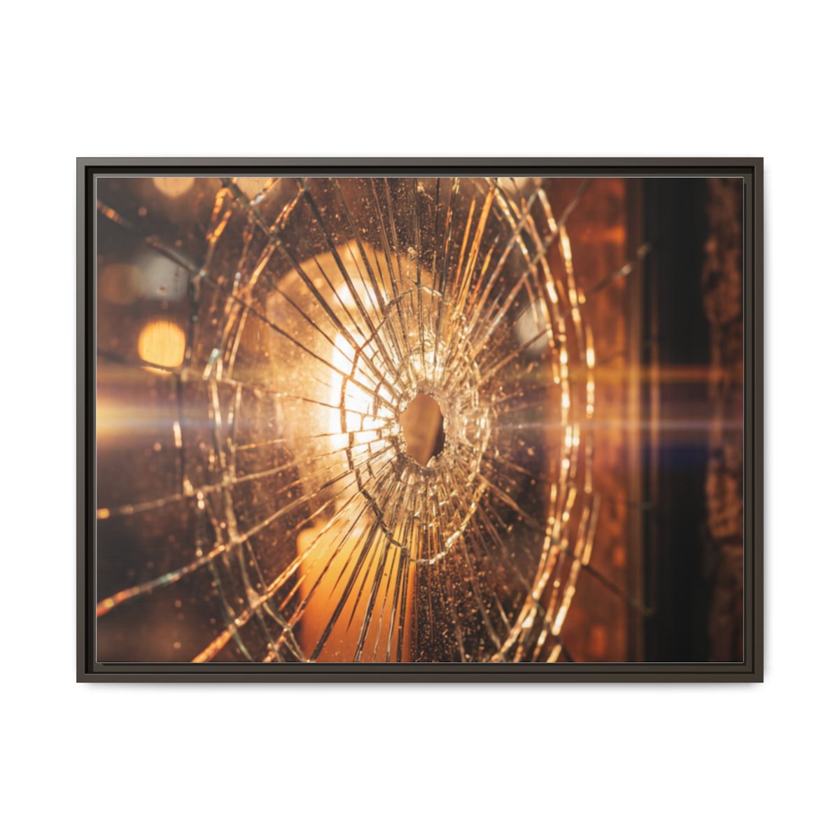 Framed Matte Canvas - Shattered Glass — Espresso / 1.25"