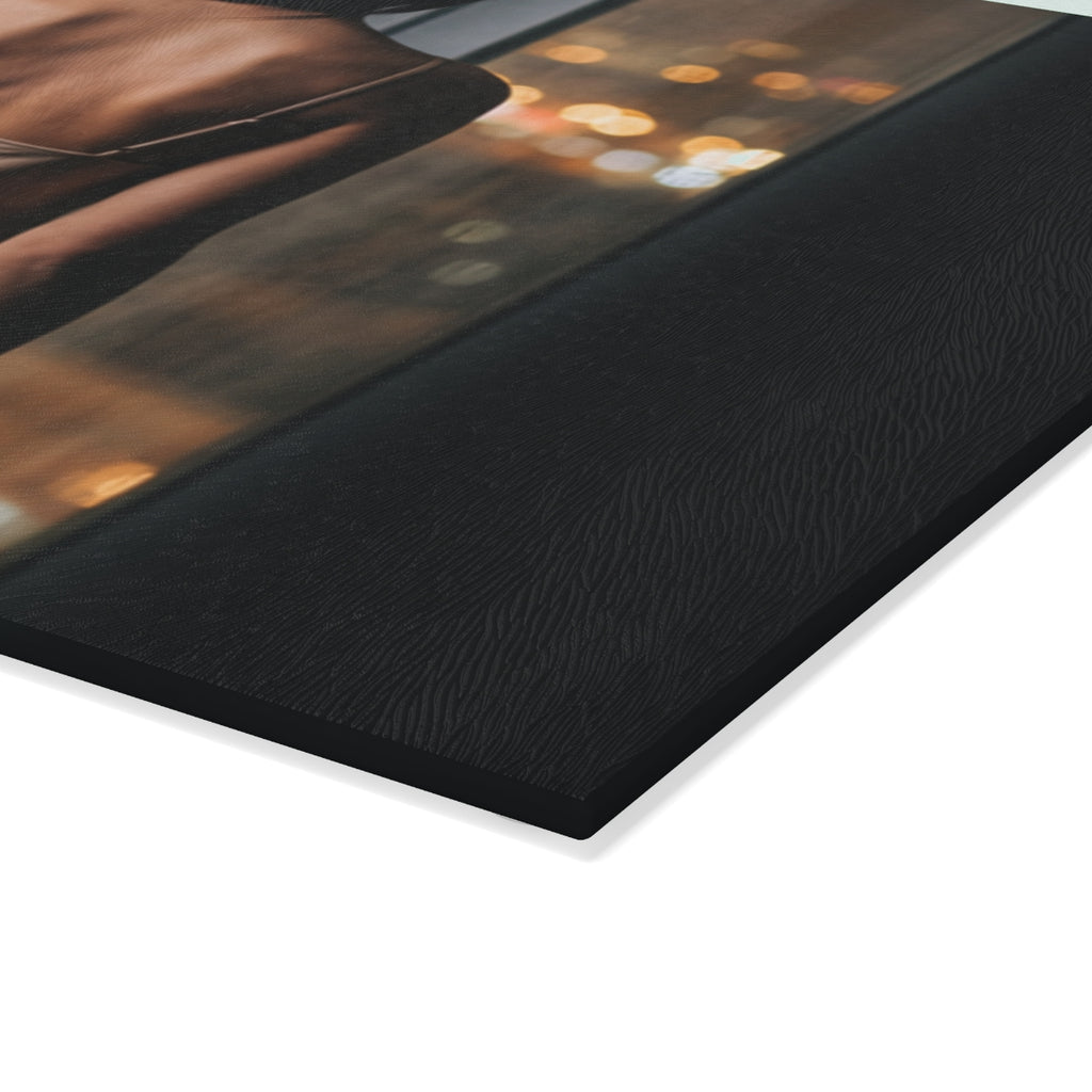 Glass Cutting Board - Cinematic City Glow
