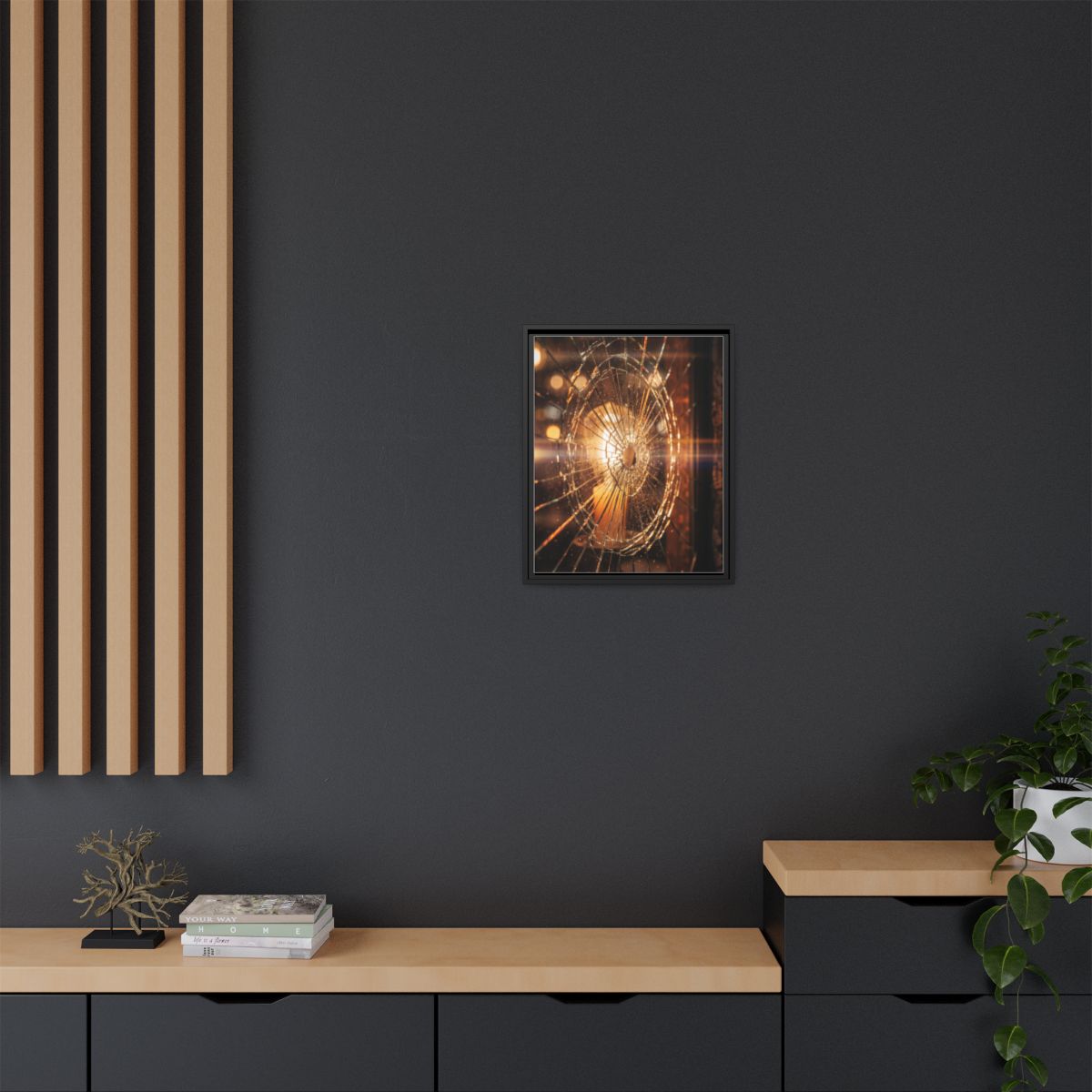 Framed Matte Canvas - Shattered Glass — Black / 1.25"