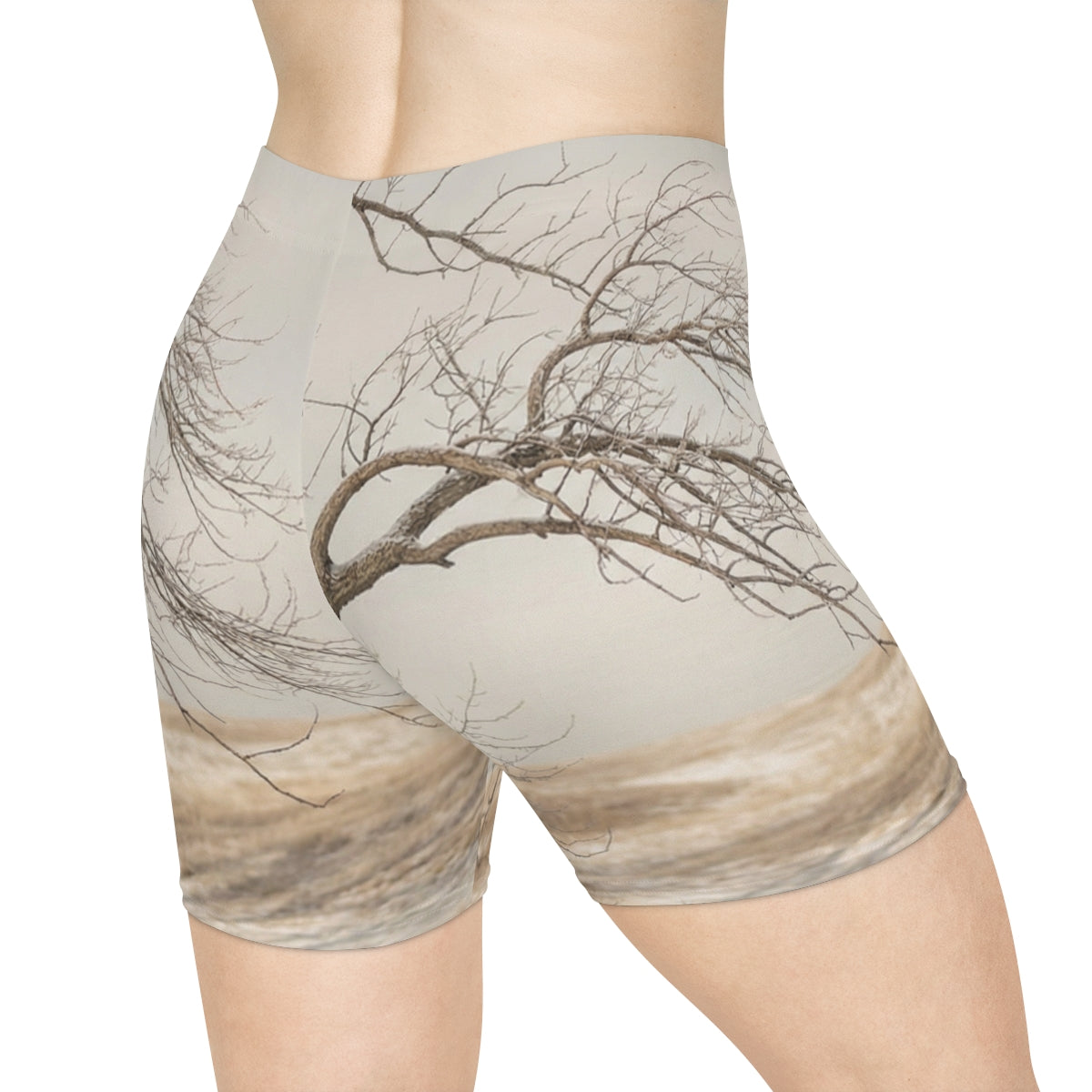 Women's Biker Shorts - Winter Branch Solitude Landscape |...