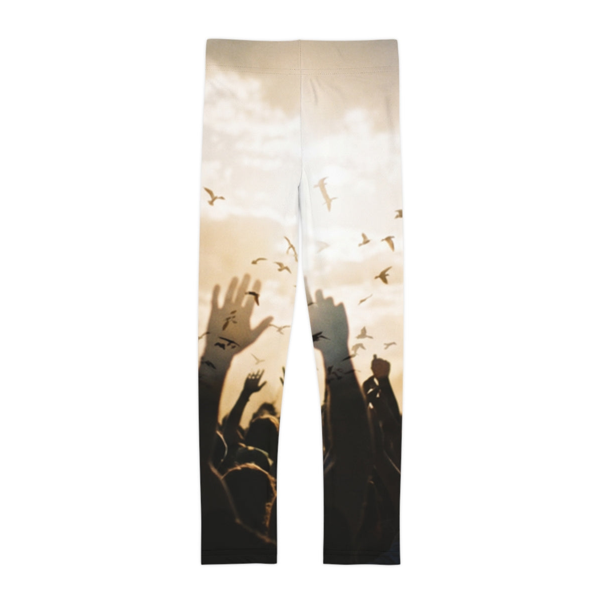 Kids Leggings Sunset Festival Birds Art