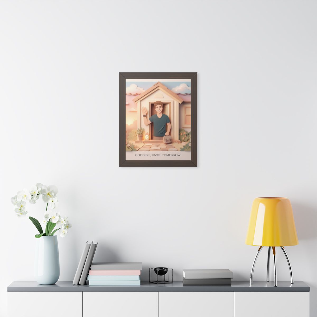 Framed Vertical Poster - Safe Journey Paper Cut Home Art —...