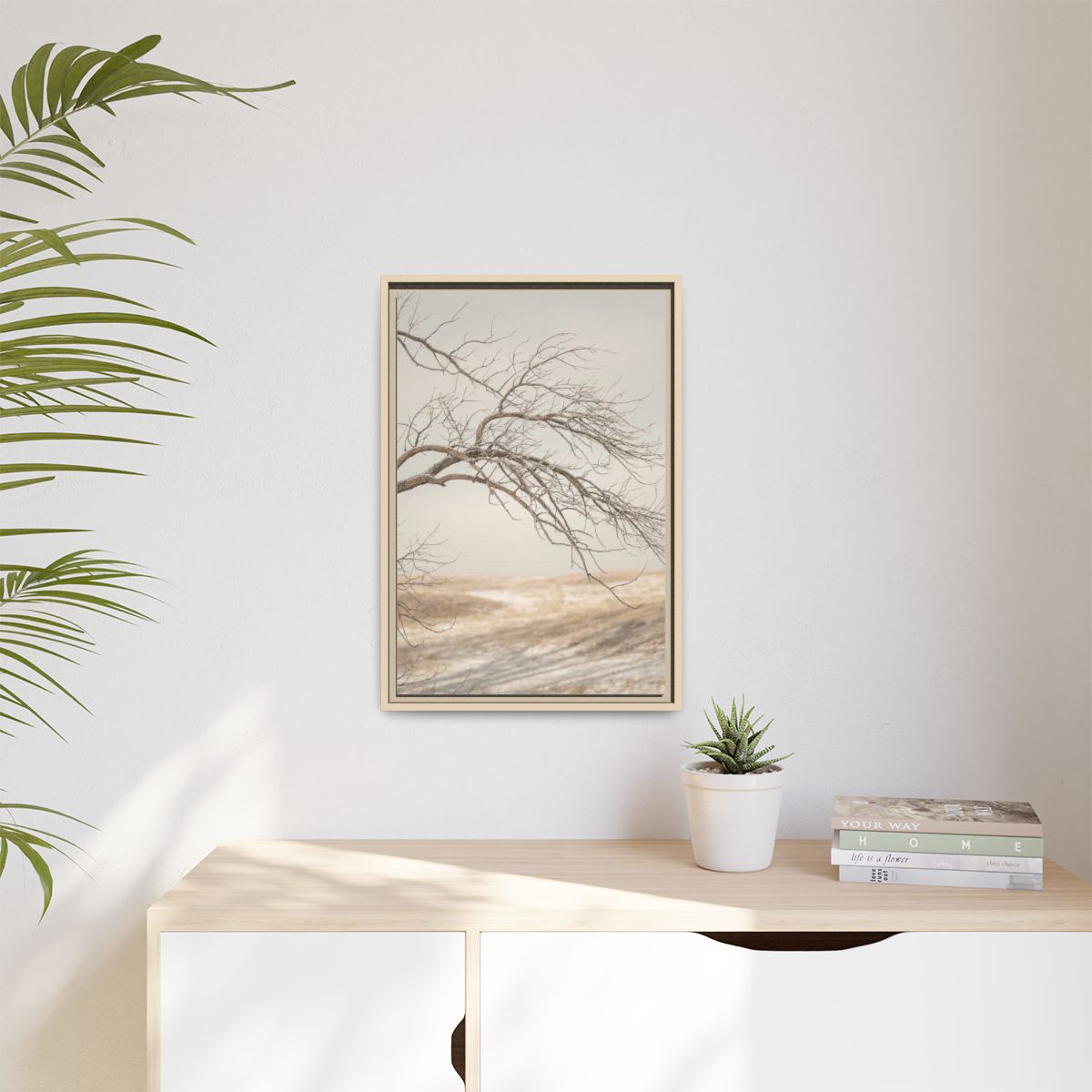 Matte Canvas, Framed - Winter Branch Solitude Landscape —......