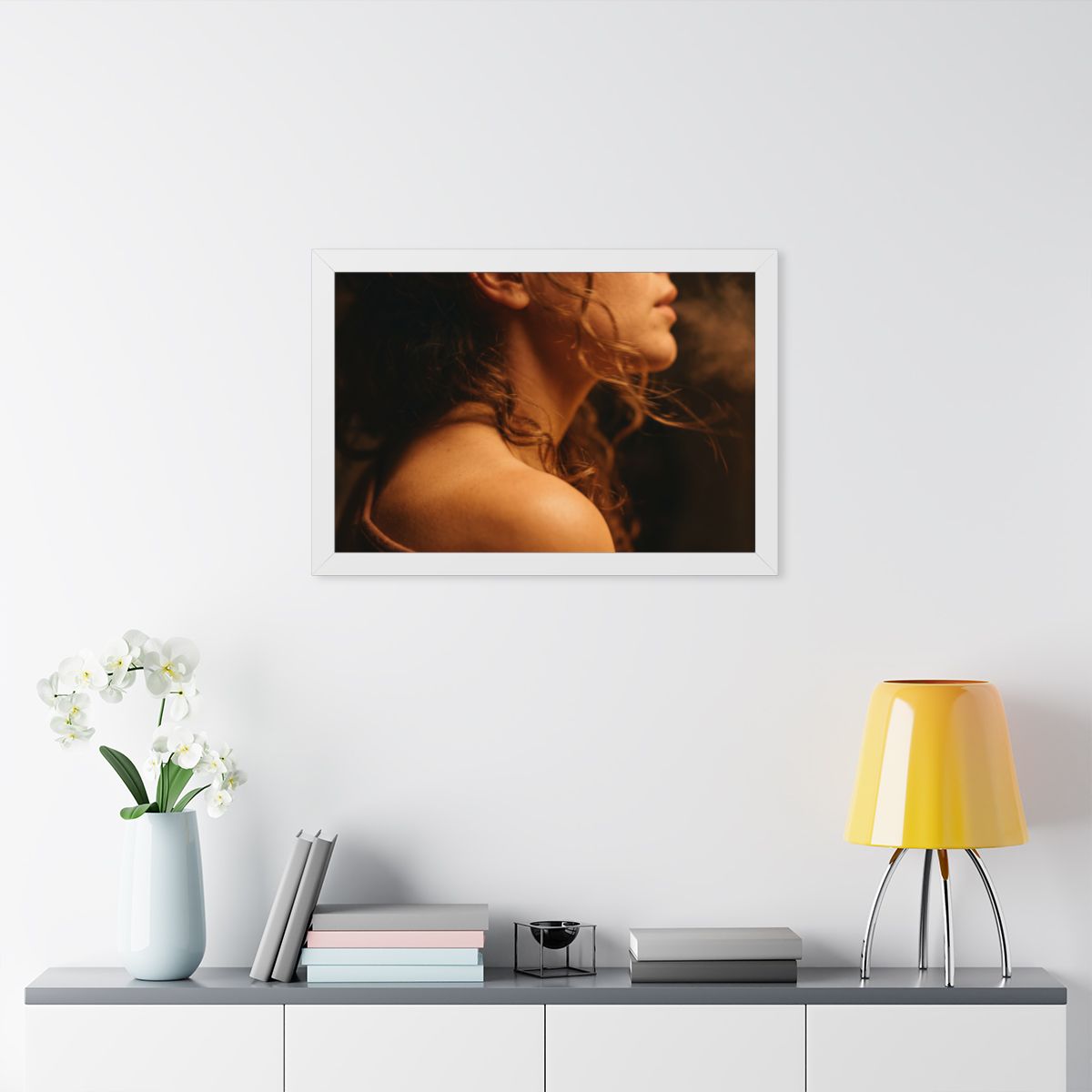 Framed Horizontal Poster - Golden Hour Silhouette Art —... |...