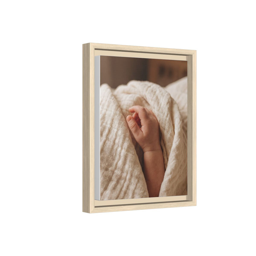 Framed Matte Canvas - Tender Newborn Hand (8×10, 9×12, 11×14, 12×16, 10×20, 12×18, 16×20, 16×24, 12×36, 18×24, 20×24, 16×32, 20×30, 24×30, 16×48, 24×32, 24×36, 24×48, 20×60, 30×40, 32×48, 30×60 & 40×60)