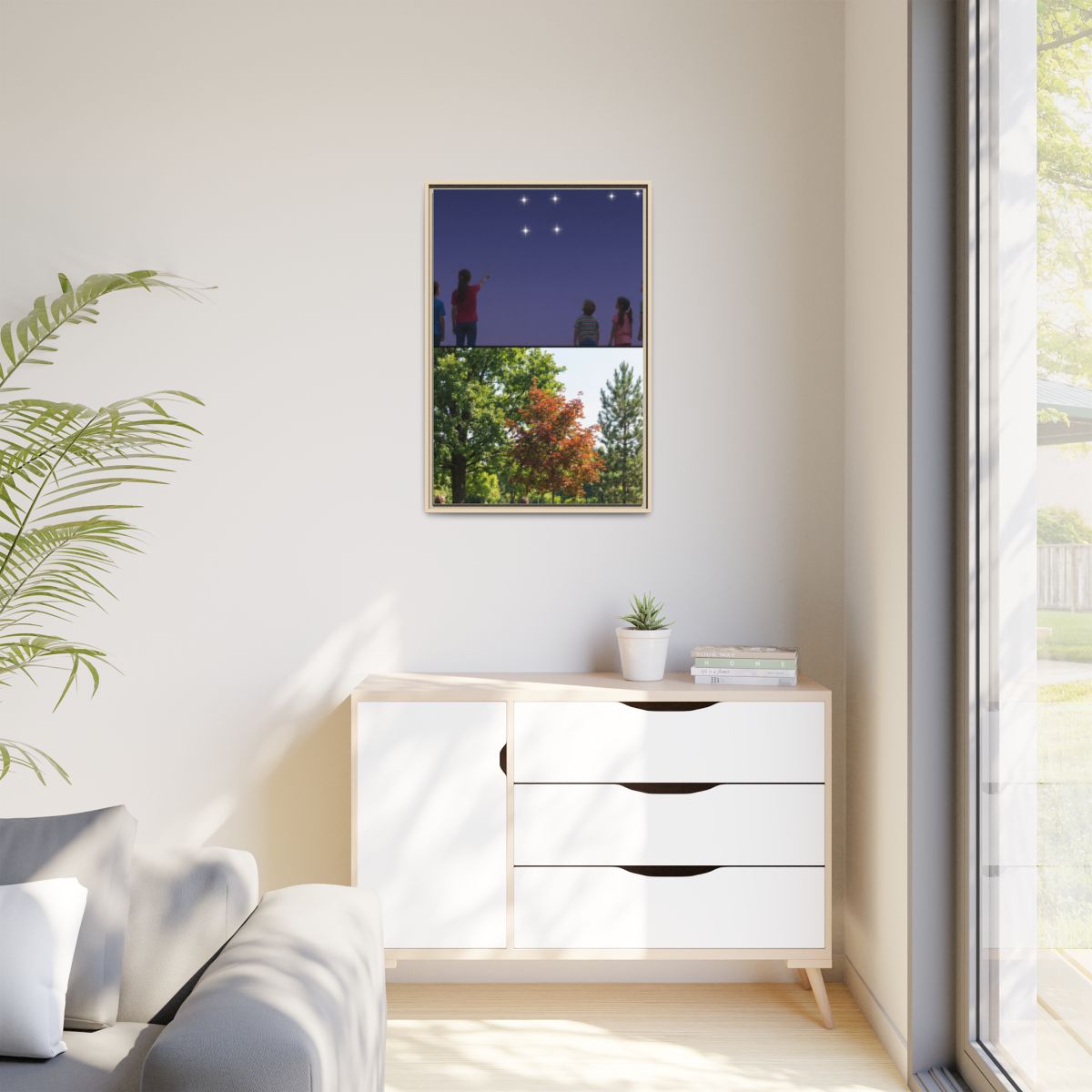 Matte Canvas, Framed - Stardust & Forest Discovery — Natural...