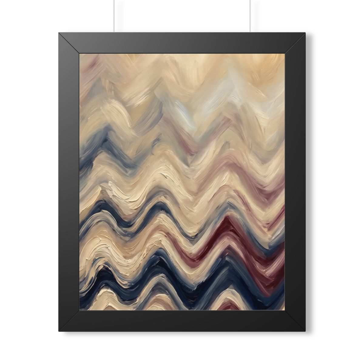 Framed Vertical Poster - Earth Chevron Wave — Black (11×14...