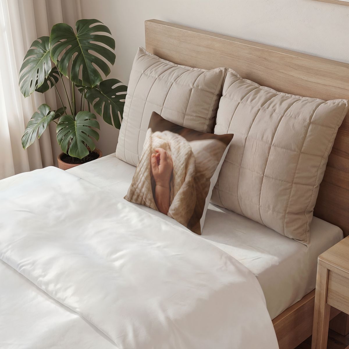 Velvet Throw Pillow - Luxurious Calm