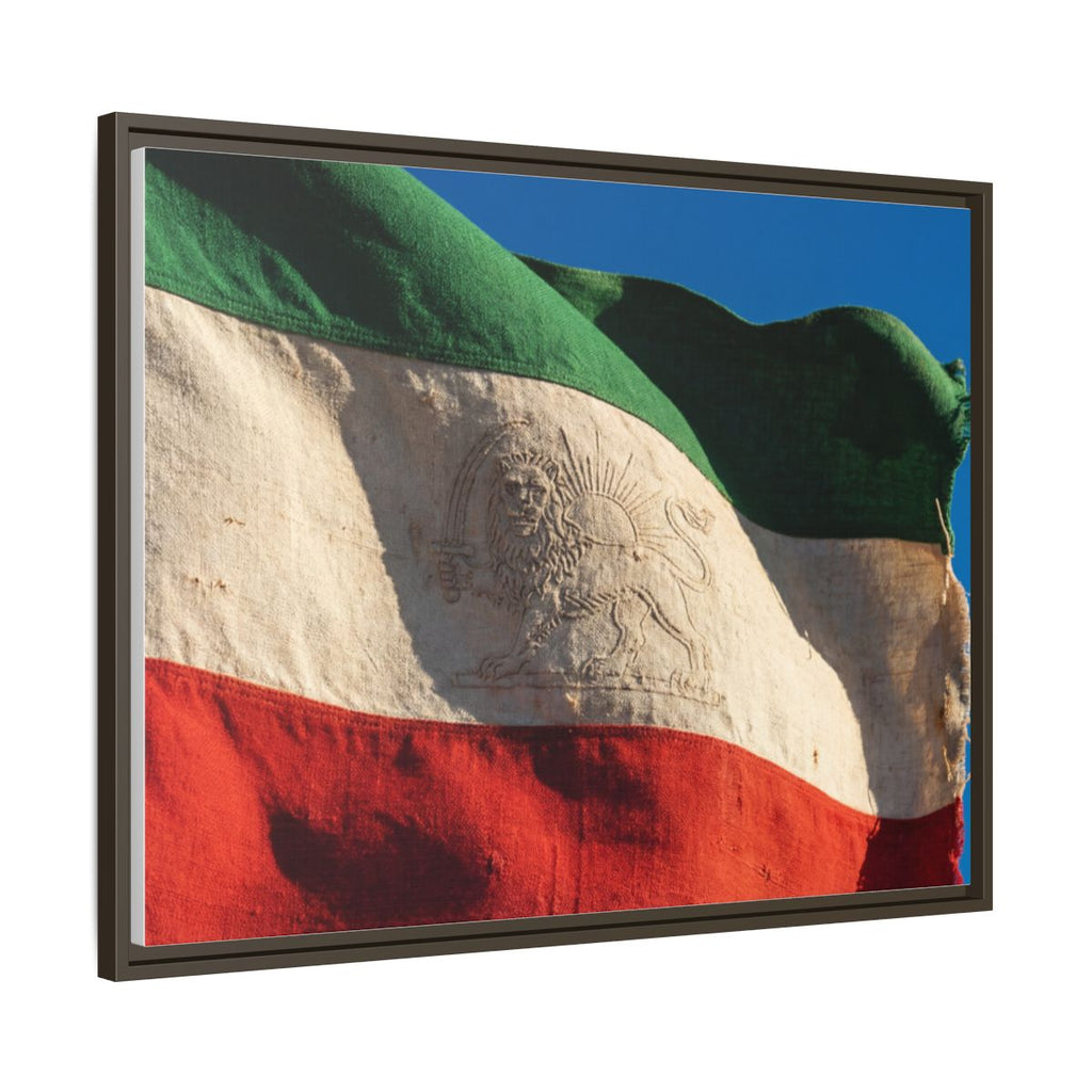 Gerahmte Leinwandkunst – Distressed Flag – Espresso / 3,18 cm