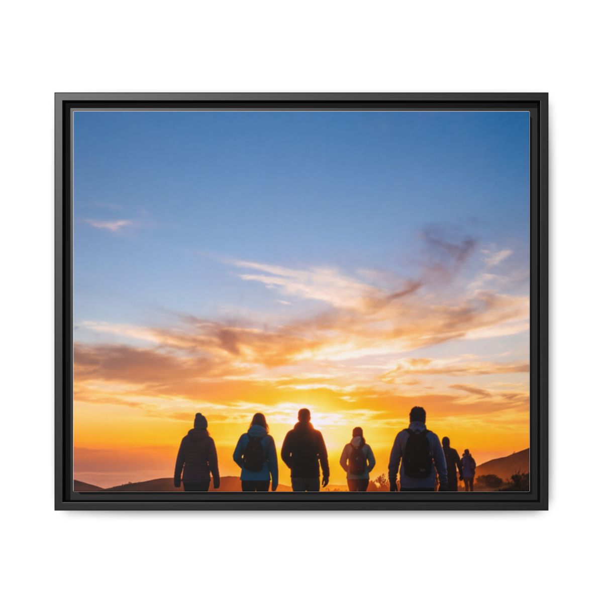 Framed Matte Canvas - Radiant Sunset Art — Black / 1.25"