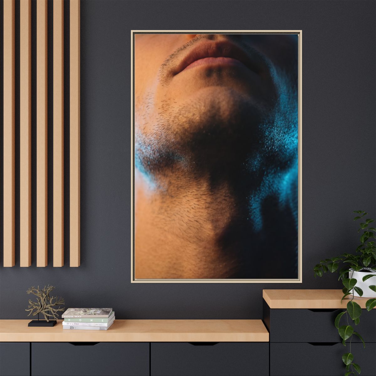 لوحة قماشية غير لامعة مؤطرة - نيون نوار