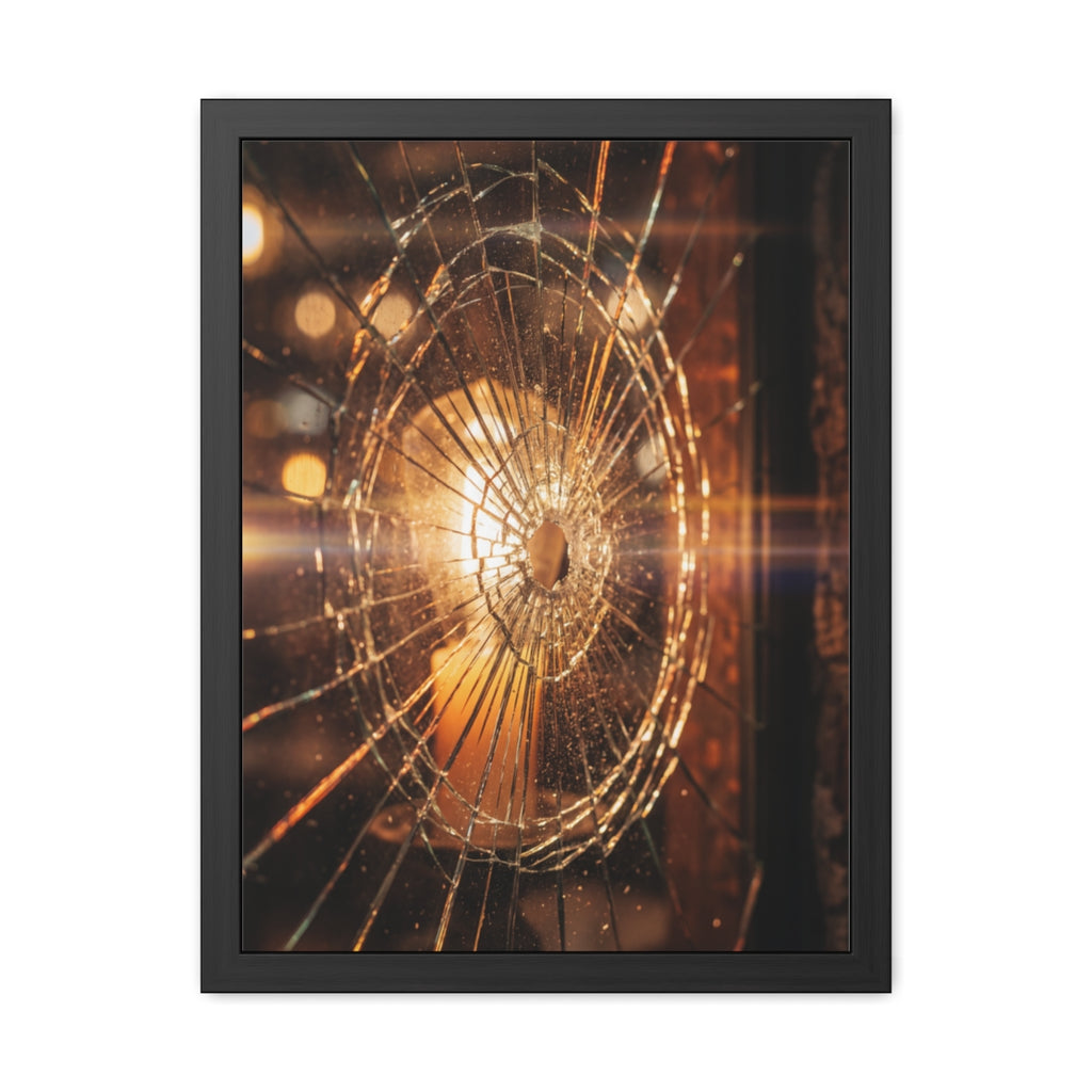 Framed Poster - Moody Fractured Glass — Portrait