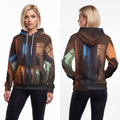 Fashion Hoodie - Shadowed Alleyway Mystery Art Print |...