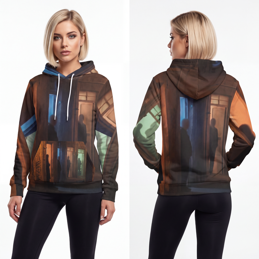 Fashion Hoodie - Shadowed Alleyway Mystery Art Print