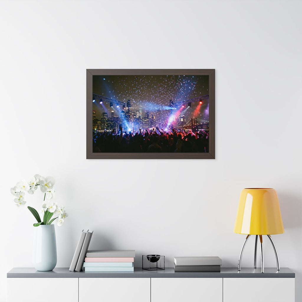 Framed Horizontal Poster - City Skyline Festival Euphoria......