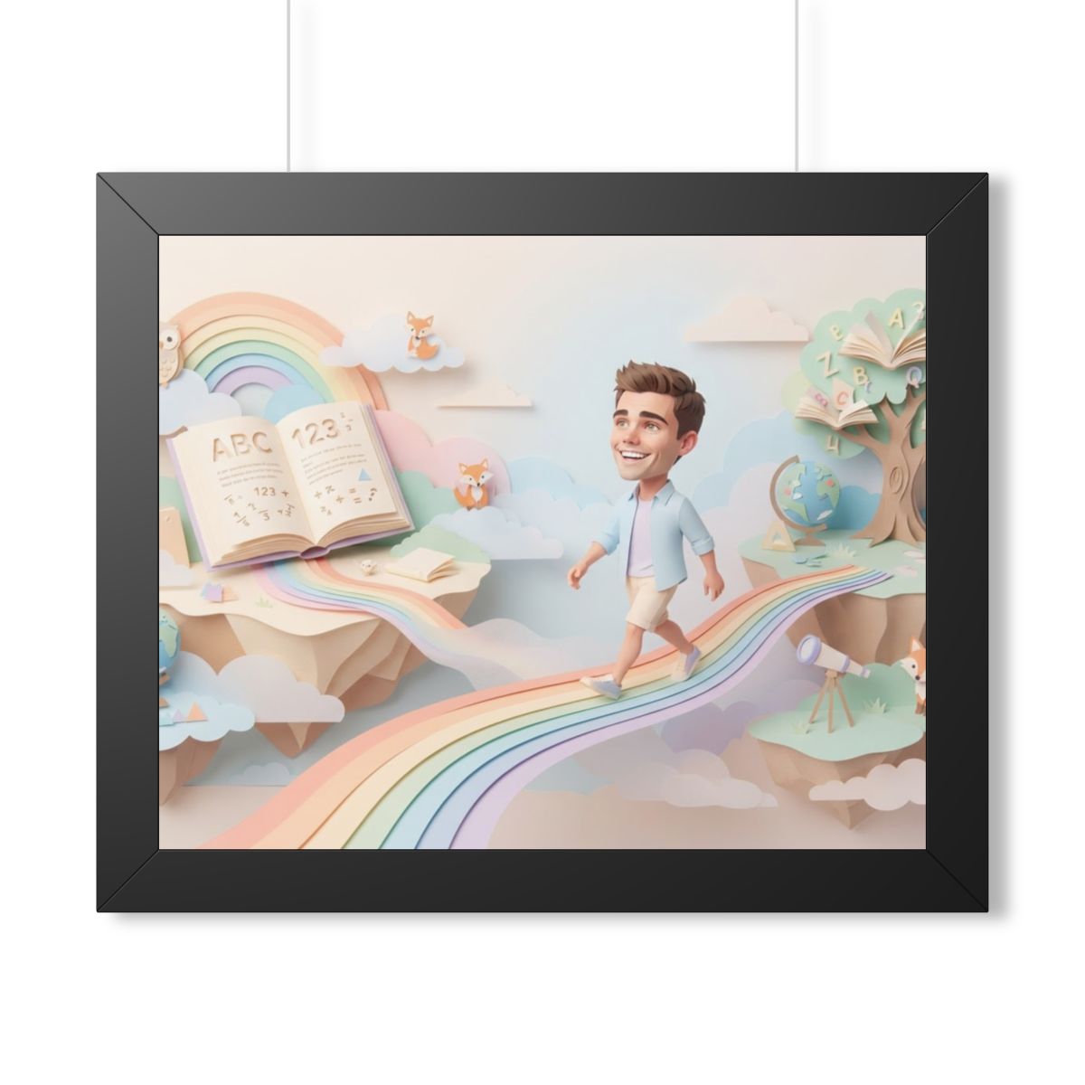 Framed Horizontal Poster - Rainbow Odyssey — Black (14×11......