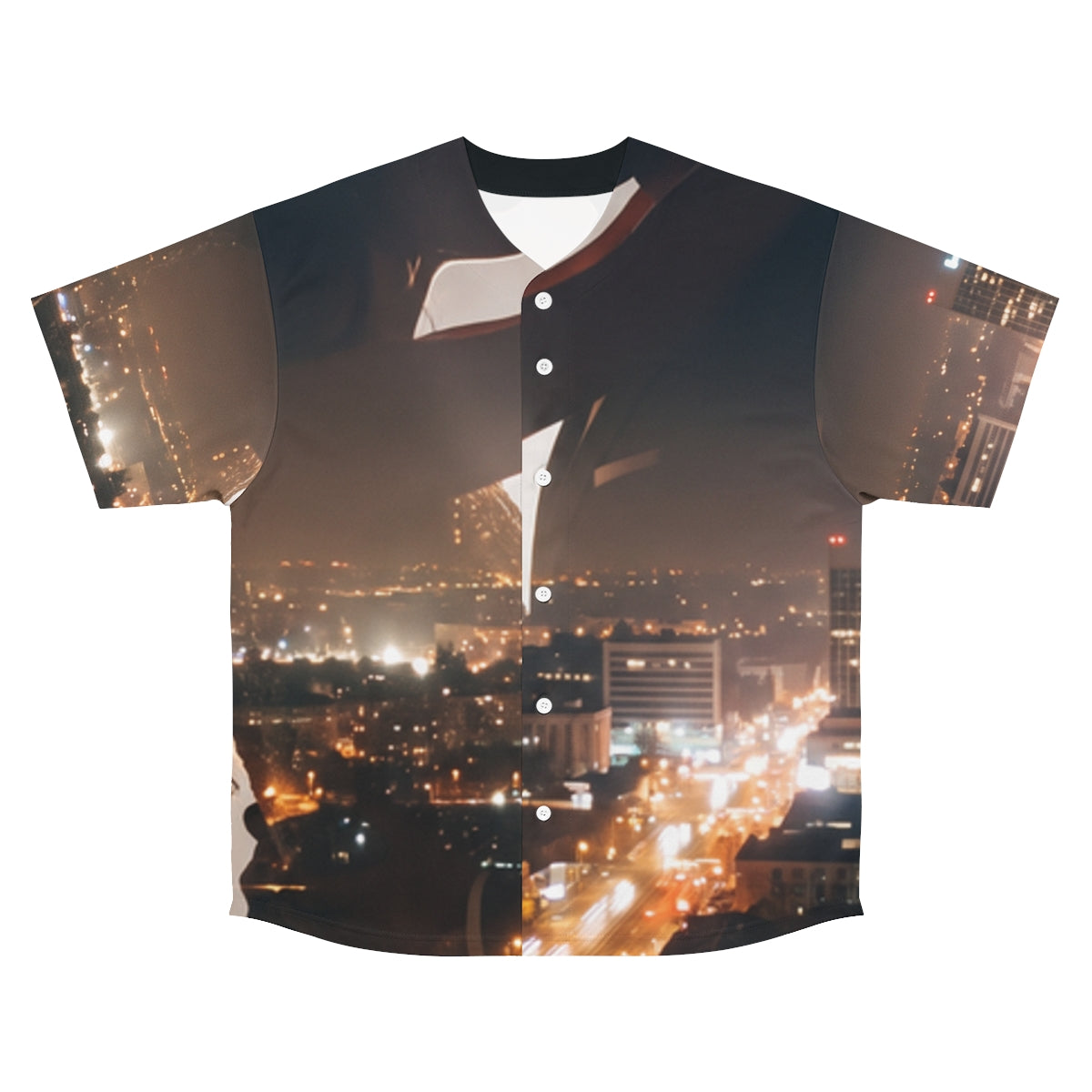 Men's Baseball Jersey - Midnight City Skyline | Echovira...