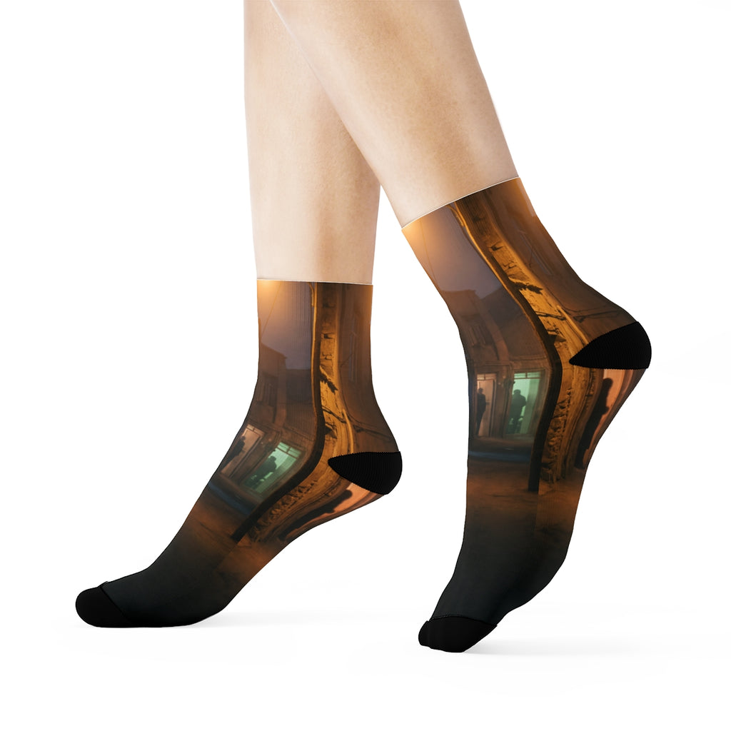 Crew Socks - Shadowed Alleyway Mystery Art Print | Echovira...