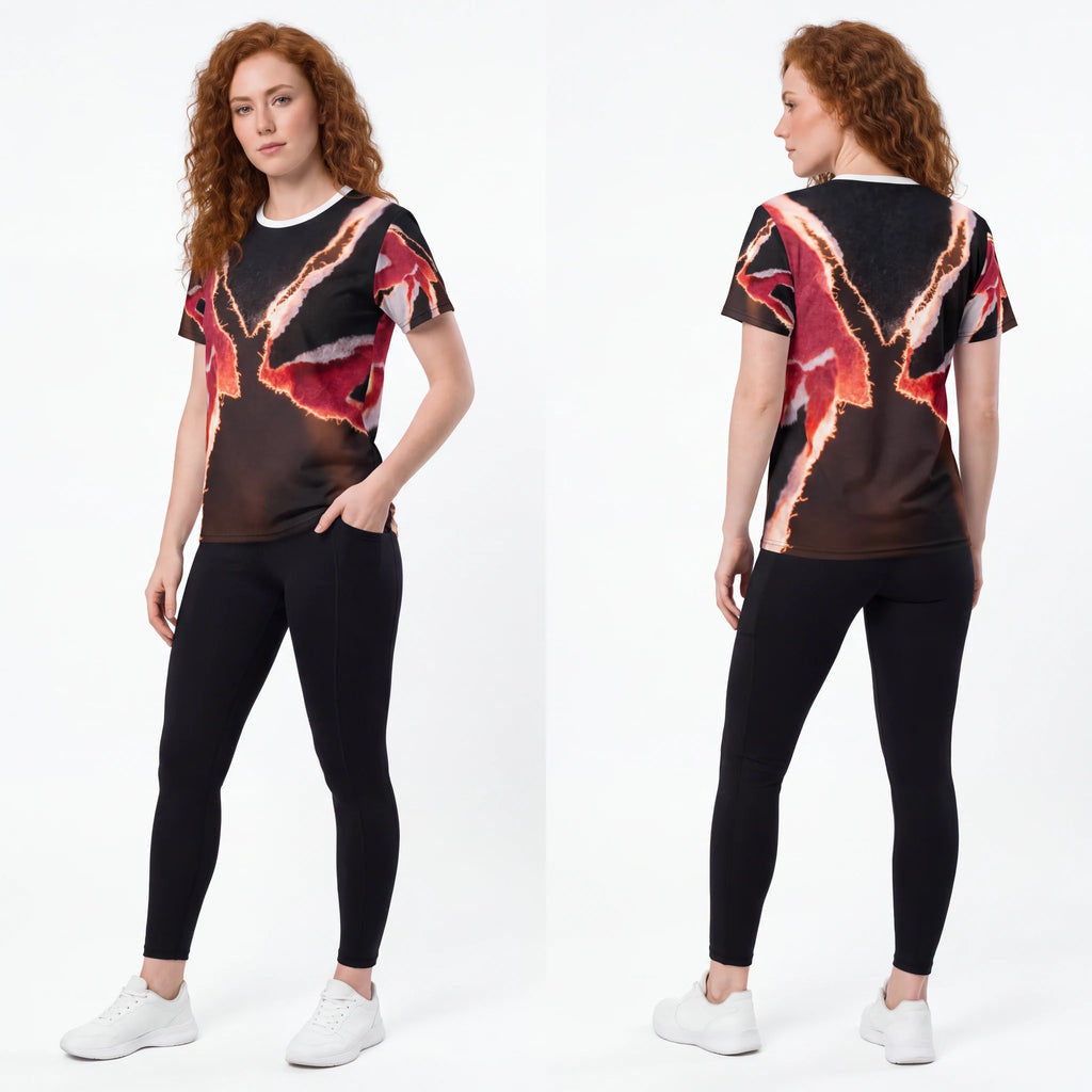 Unisex Cut & Sew Tee - Crimson Edge | Echovira Gallery