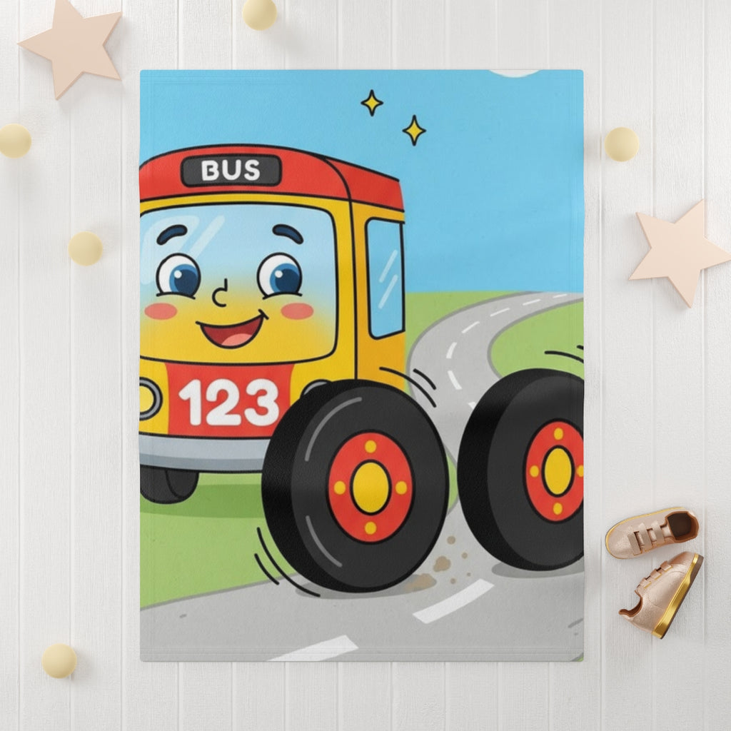 Soft Fleece Baby Blanket - Wheels on the Bus Whimsical... |...