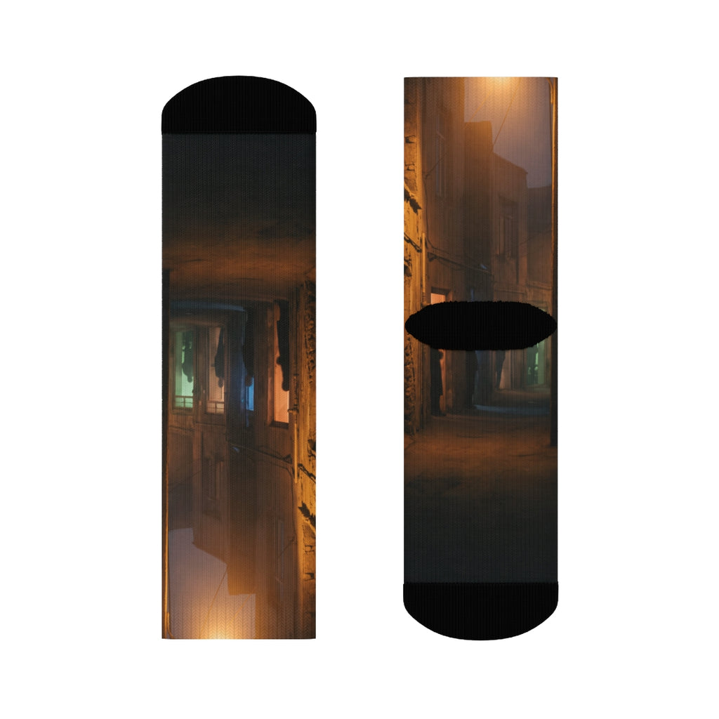 Crew Socks - Shadowed Alleyway Mystery Art Print | Echovira...