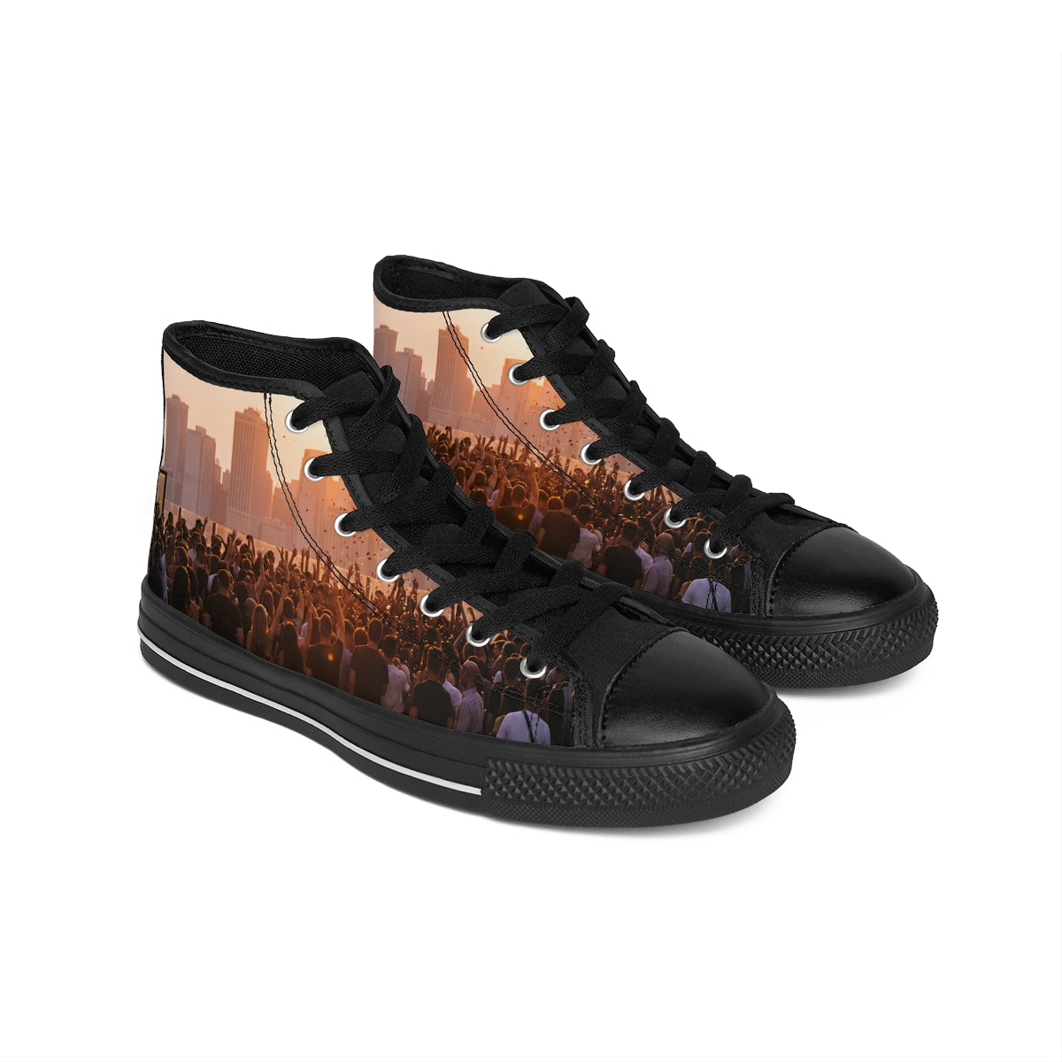 Women's Classic Sneakers - City Lights | Echovira Gallery