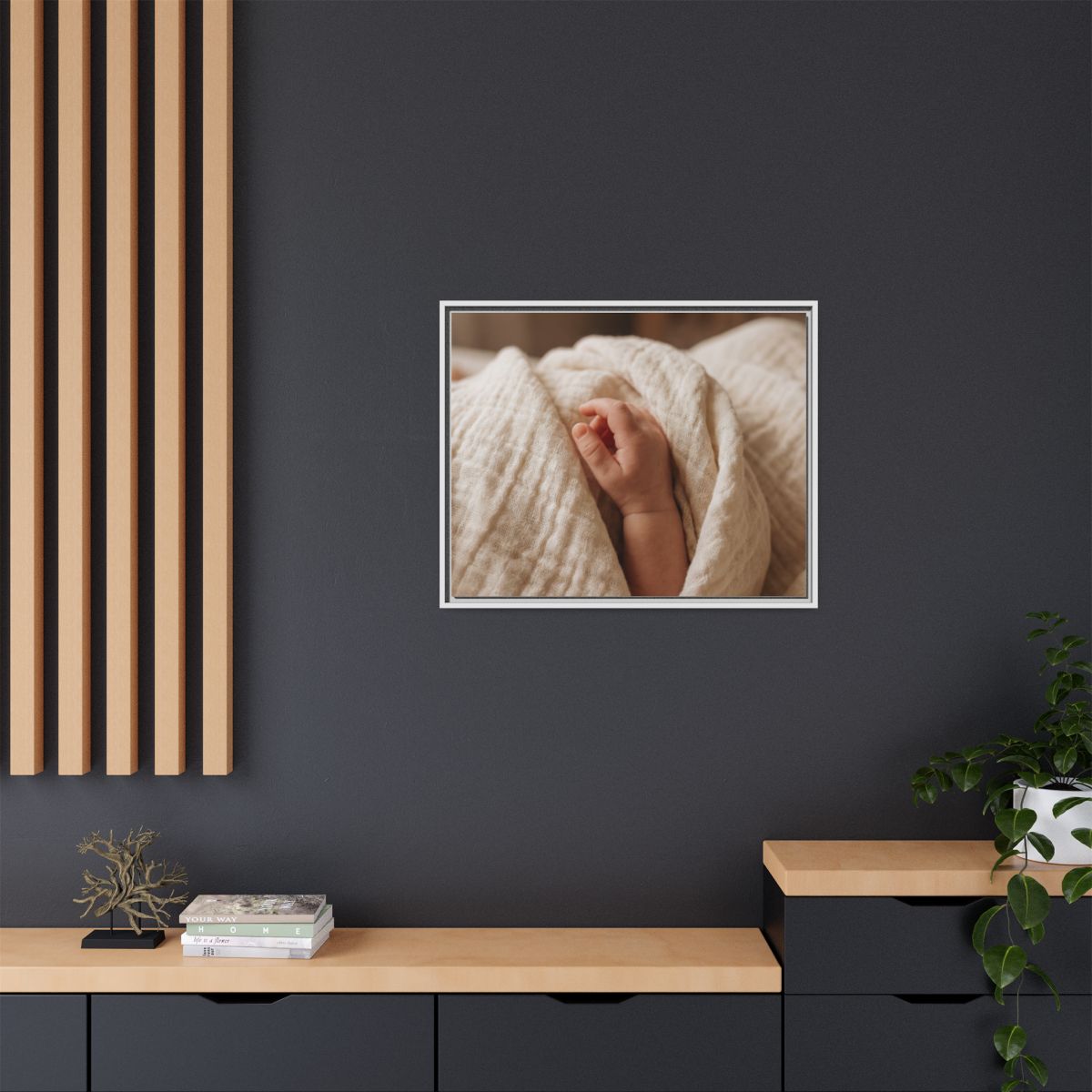Framed Matte Canvas - Neutral Nursery — White / 1.25"