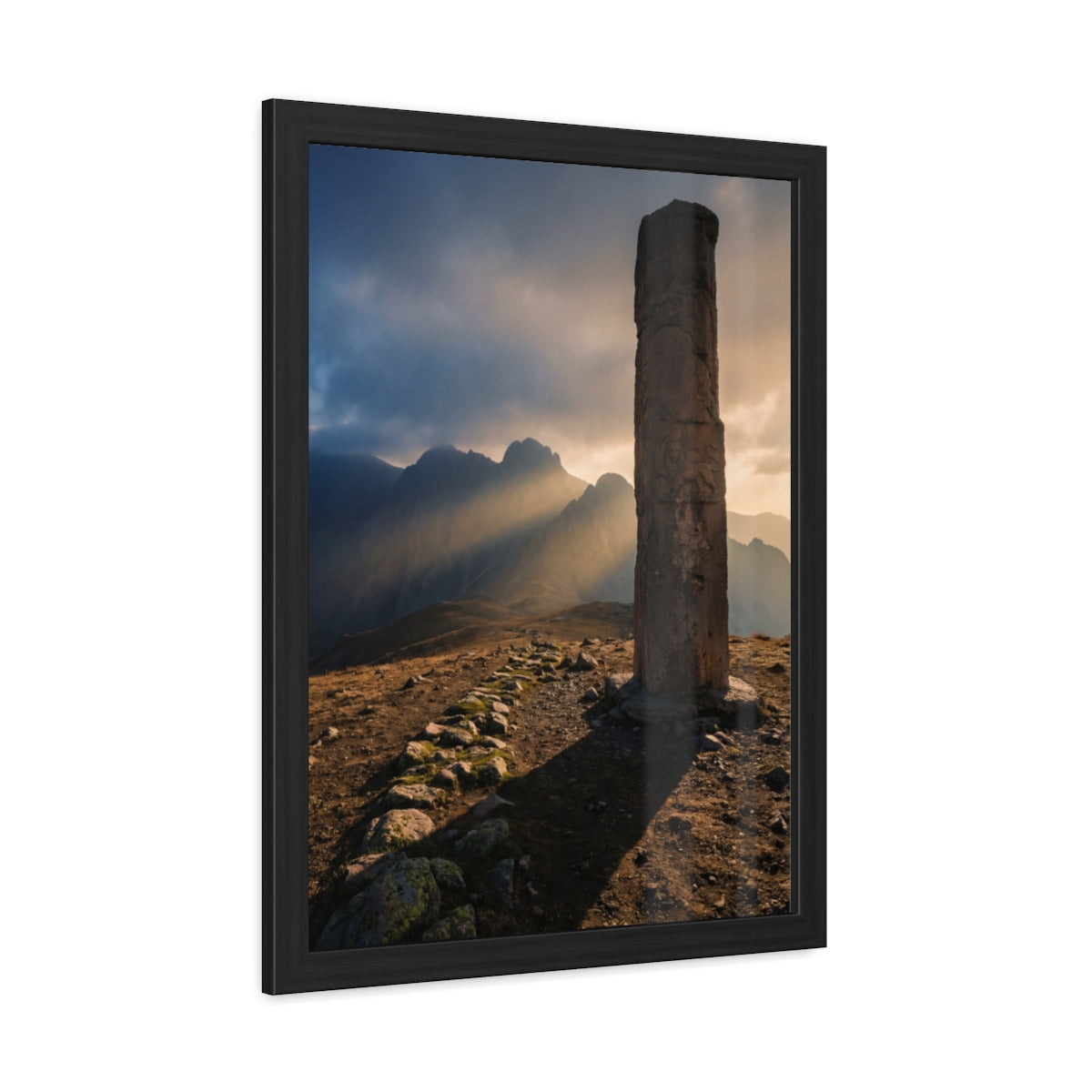 Framed Poster - Ancient Lion & Sun — Portrait