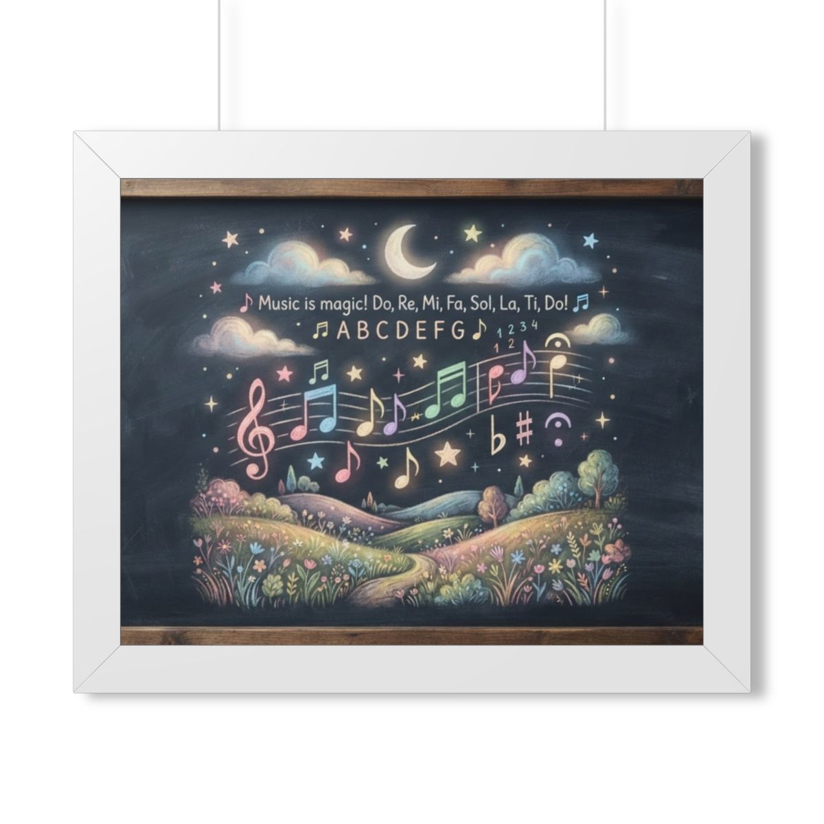 Framed Horizontal Poster - Melody Meadows — White (14×11......