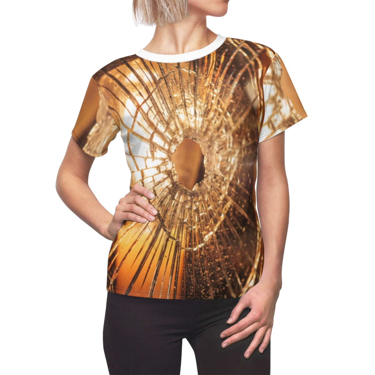 Women's Cut & Sew Tee - Shattered Amber | Echovira Gallery