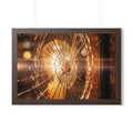 Framed Horizontal Poster - Shattered Amber Glass Art —... |...